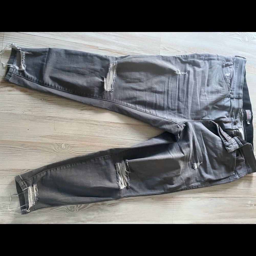 Torrid Size 22 Super Soft Grey Distressed Jeans